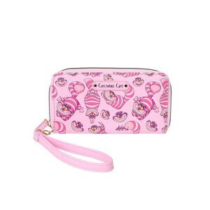 Cheshire Cat Women's Wallet Zip Around Wristlet Disney All-Over Character Print